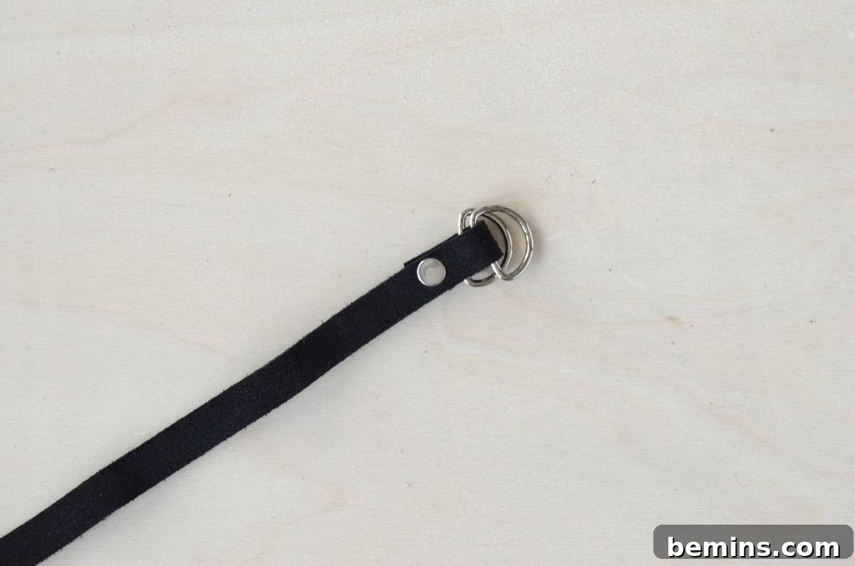 DIY Picnic Backpack - Step 5b: Attaching D-rings to the top straps