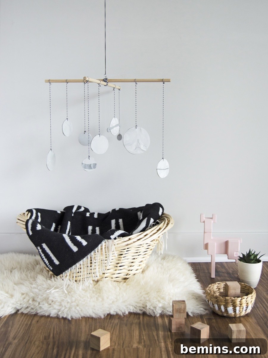 Crafting Cosmos: A Minimalist Nursery Mobile Project 2 Minimal Nursery Decor: DIY Planetary Mobile