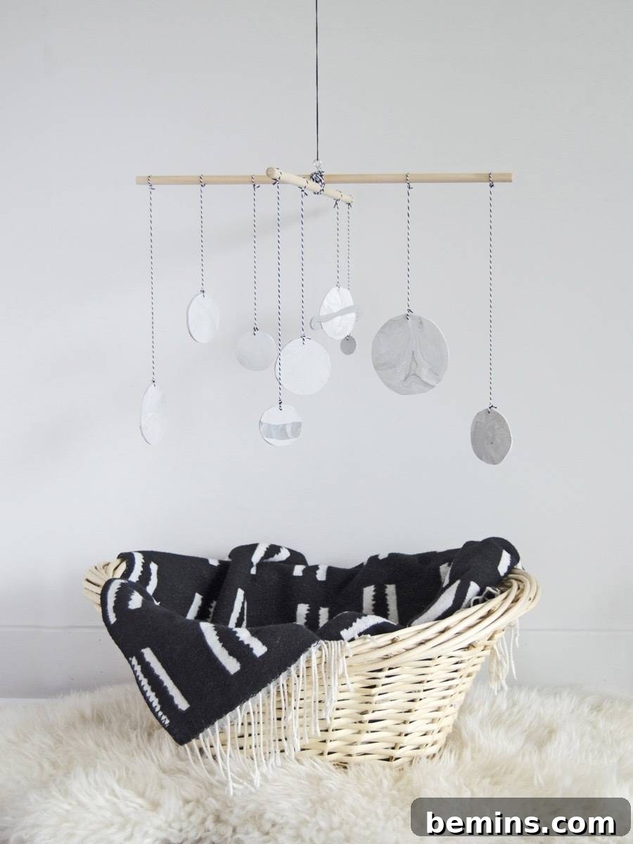 Crafting Cosmos: A Minimalist Nursery Mobile Project 14 Minimal Nursery Decor | Planetary Mobile