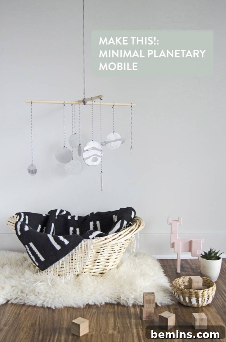 Crafting Cosmos: A Minimalist Nursery Mobile Project 15 Minimal Nursery Decor | DIY Planetary Mobile from Sculpey clay