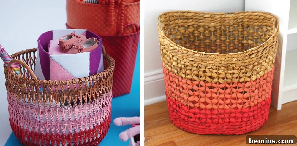 DIY Home Decor: 14 Ways to Personalize Your Space 11 DIY Ombre Storage Basket