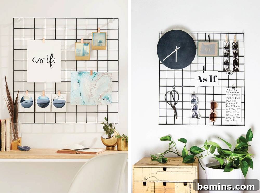 DIY Home Decor: 14 Ways to Personalize Your Space 16 DIY Metal Wall Grid