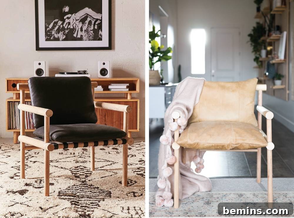 DIY Home Decor: 14 Ways to Personalize Your Space 4 DIY Wooden Dowel Leather Chair