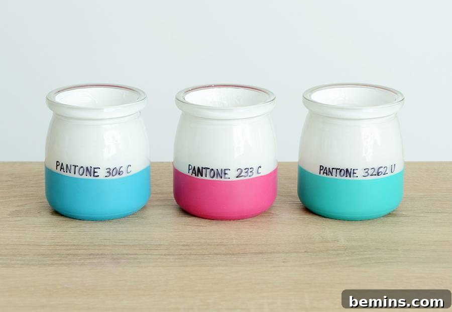 DIY Balloon-Dipped Pantone Vases
