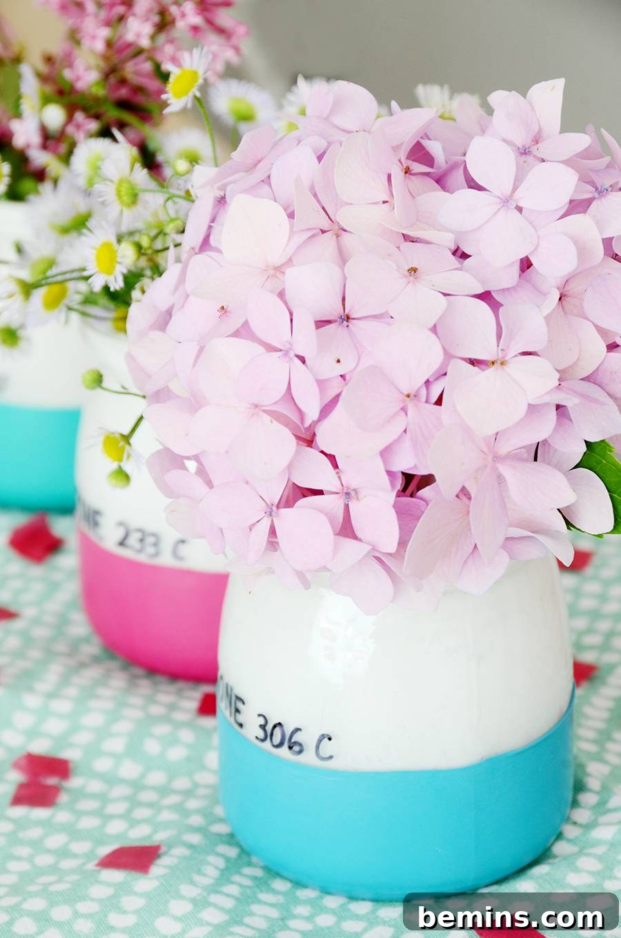 DIY Balloon-Dipped Pantone Vases