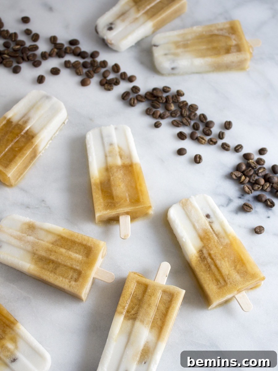 Refreshing Caramel Mocha Coffee Popsicles for Summer