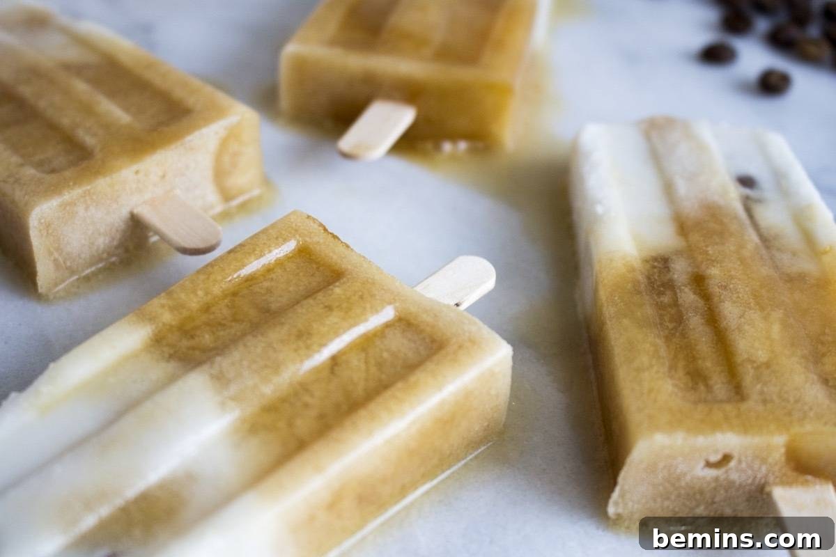 Refreshing cold coffee, caramel, and chocolate summer treat
