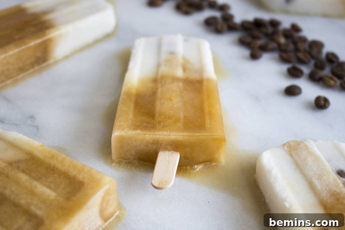 Delicious homemade coffee popsicle recipe for hot days