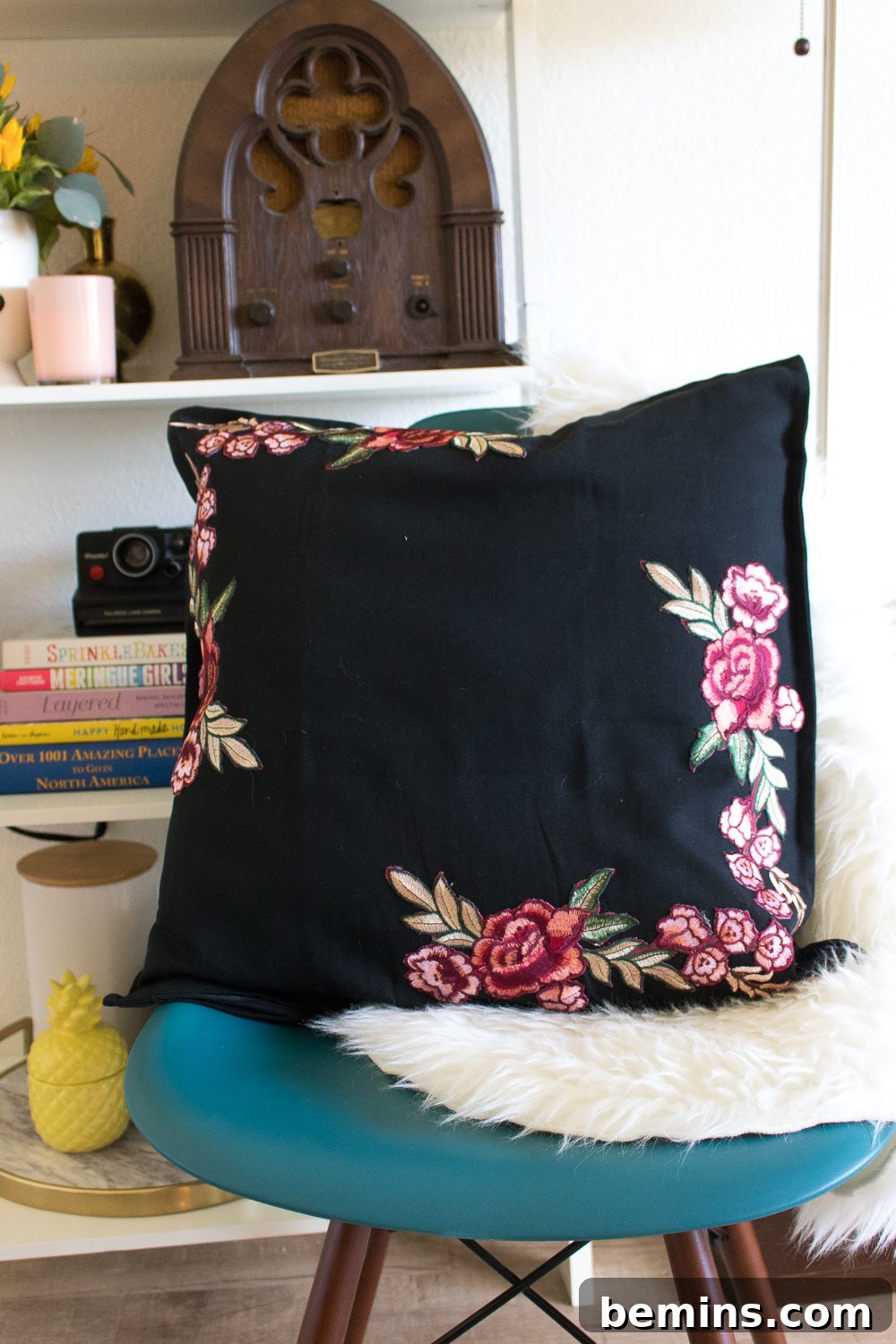 DIY Floral Patch Pillow