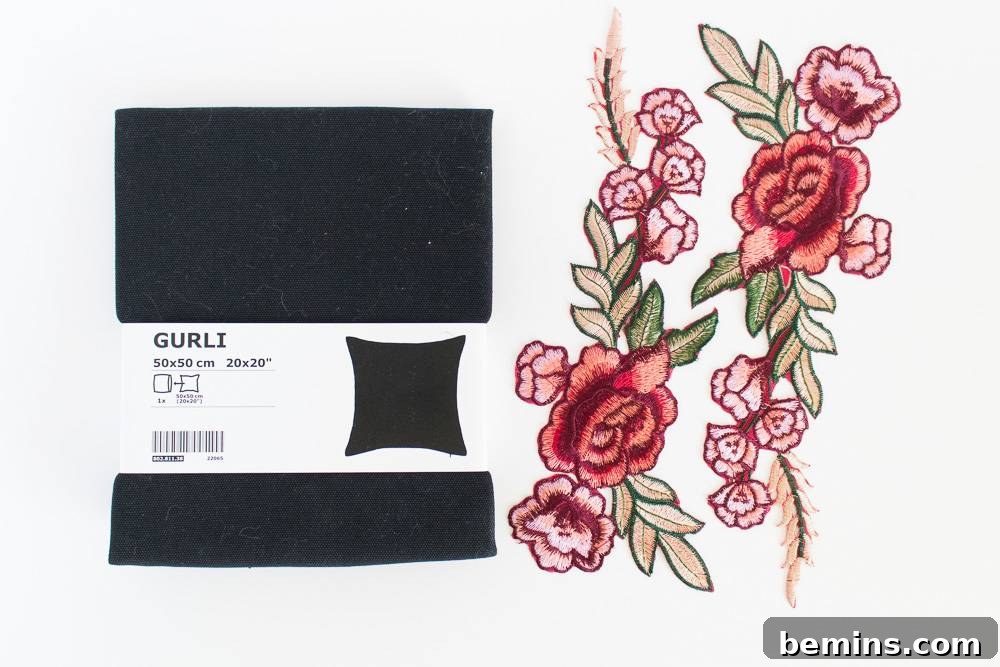 DIY Floral Pillow Materials