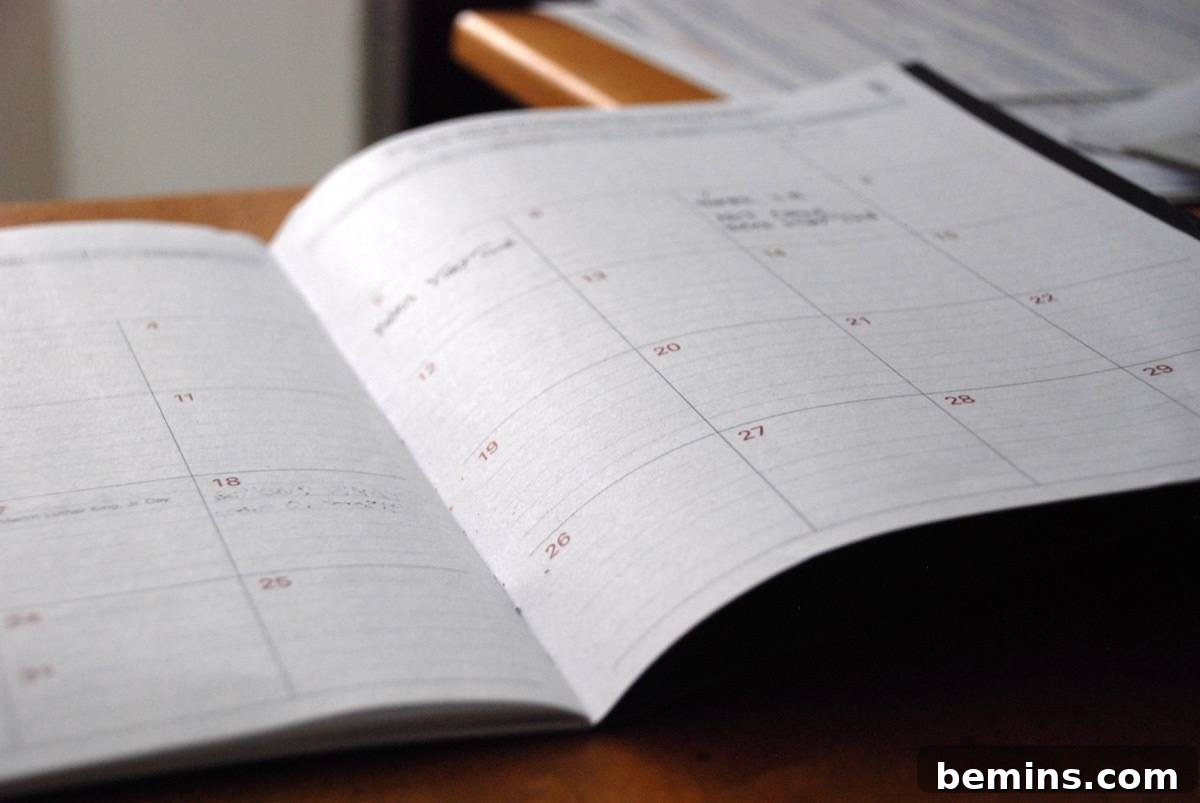 Seven Must-Ask Questions Before Starting Your Home Renovation 4 Calendar on desk.