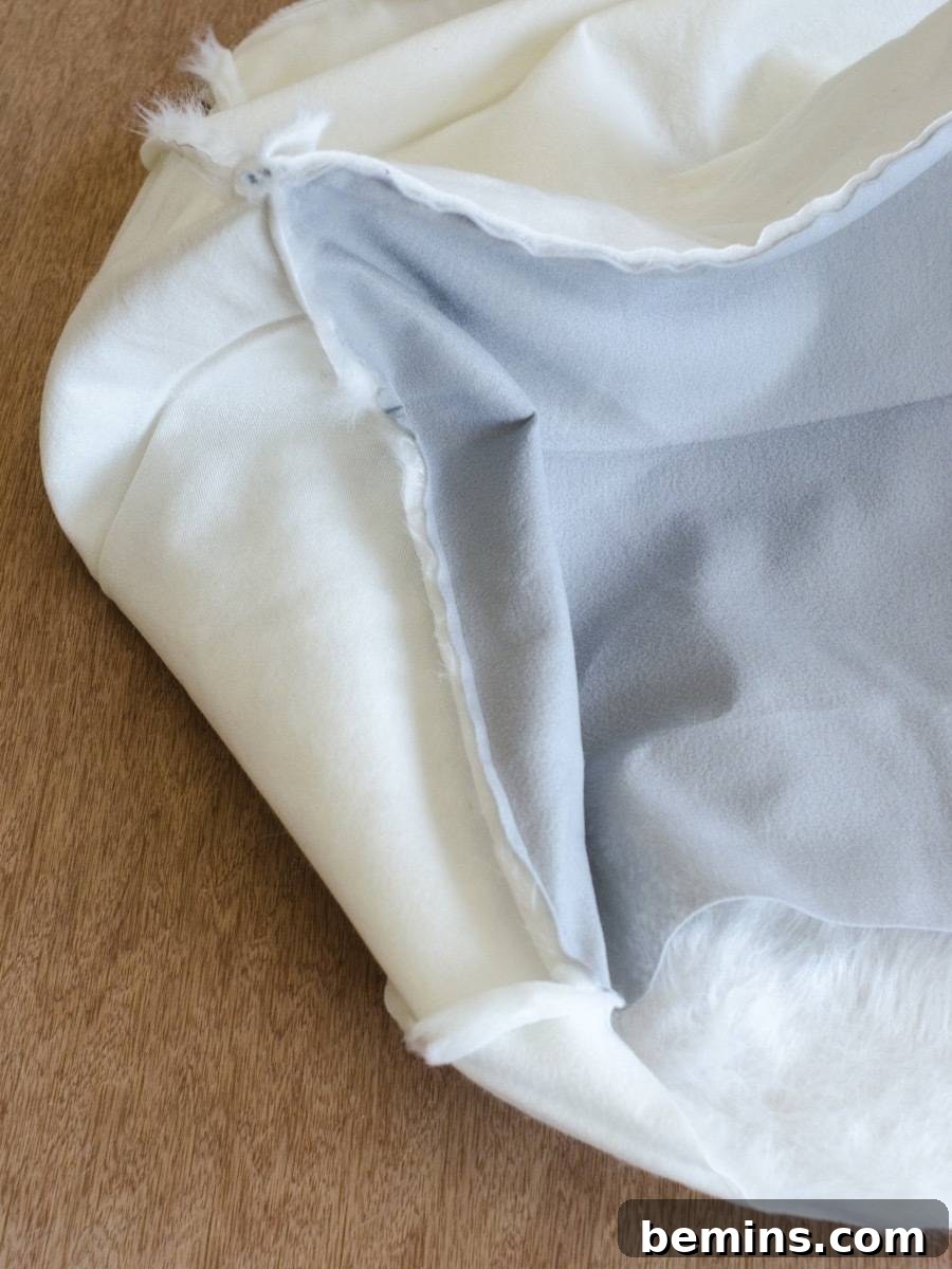 DIY Faux Fur Pouf on a Budget 8 Step 3: Assembling the Faux Fur Pouf Shell