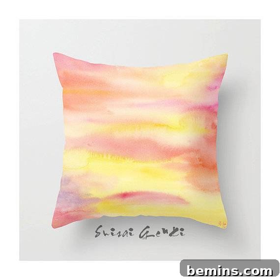 75 DIY Dorm Room Decor Ideas to Make It Your Own 26 Watercolor Pillows