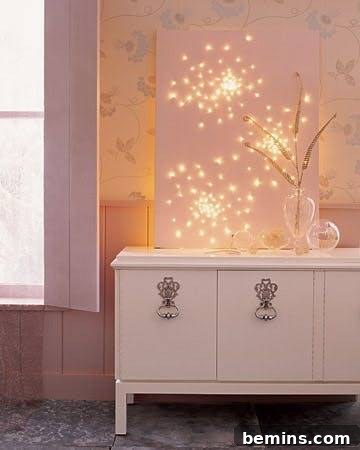 75 DIY Dorm Room Decor Ideas to Make It Your Own 32 Glitter Light Canvas