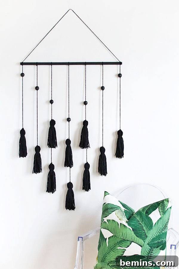 75 DIY Dorm Room Decor Ideas to Make It Your Own 9 DIY Tassel Wall Hanging