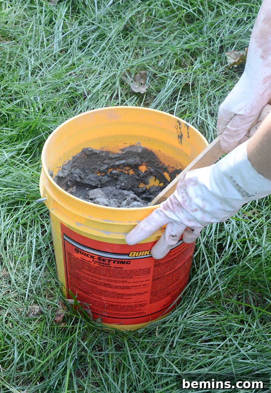 Mixing the cement