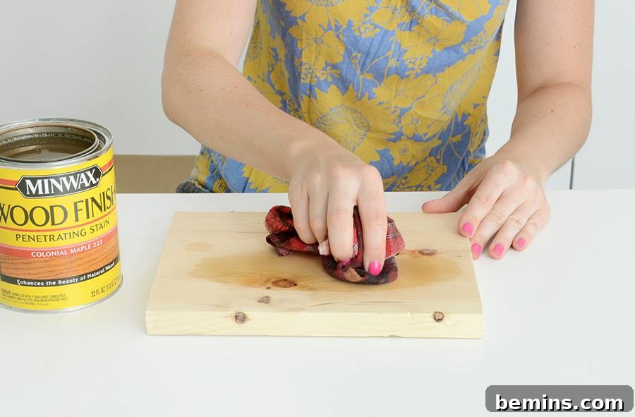 Staining the wood