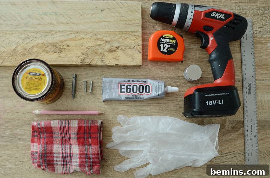 DIY Wooden Wall Mounted Knife Rack Materials