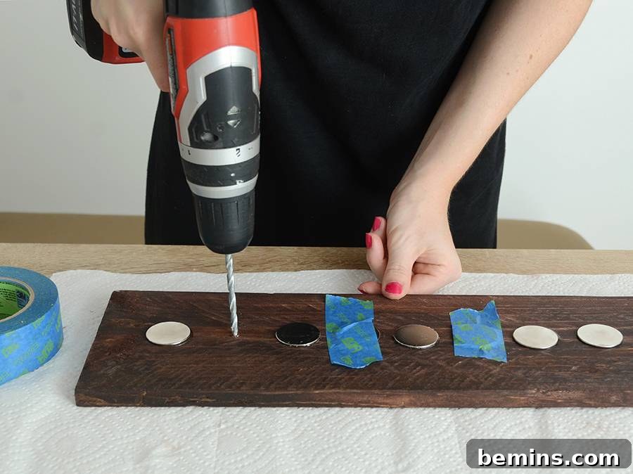 Drilling Holes for Mounting the Knife Rack