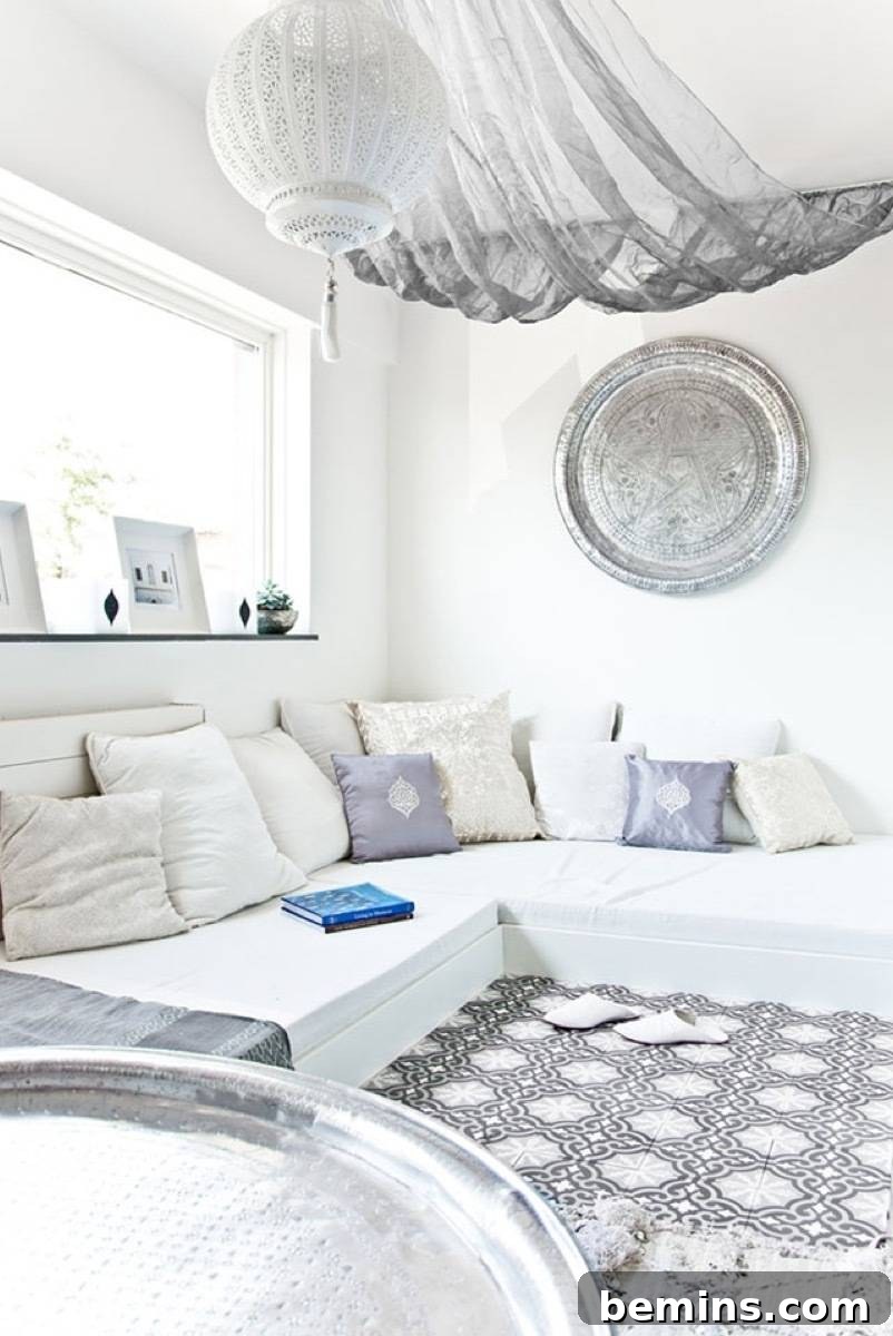 Fabric hanging from the ceiling