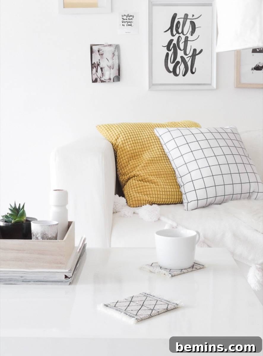 DIY fabric coasters