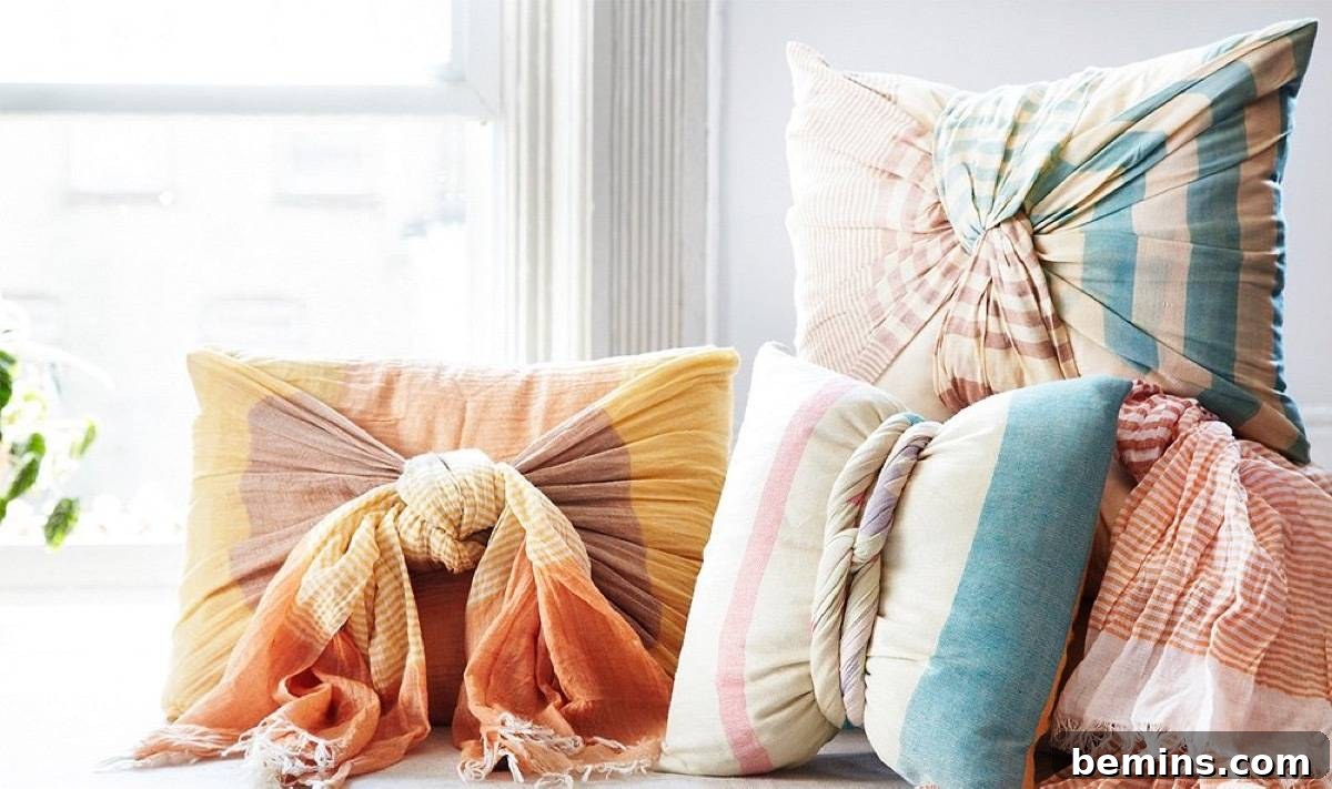 Pillows with scarves