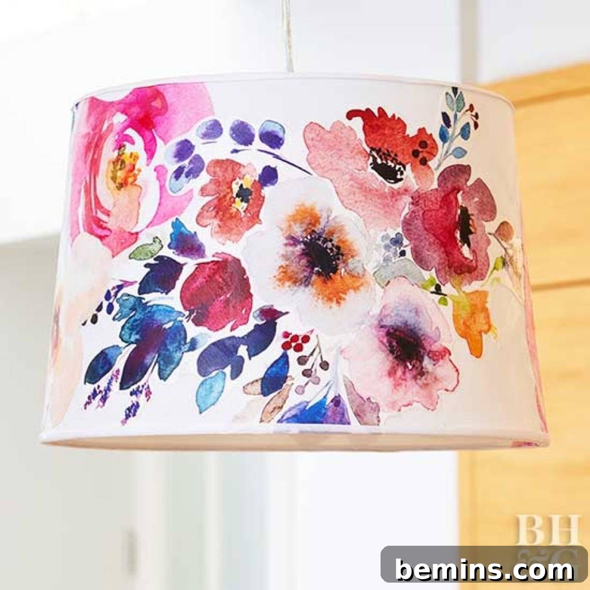 Decoupaged lampshade