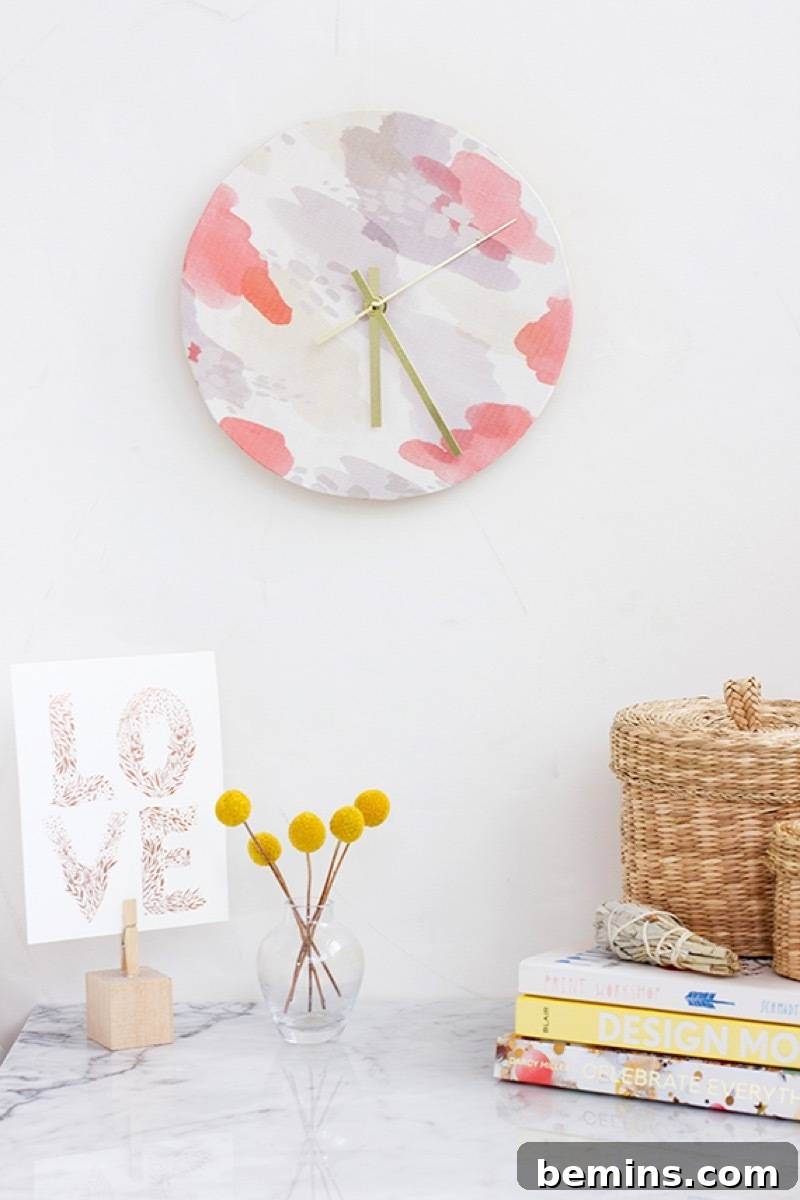 Fabric-covered clock