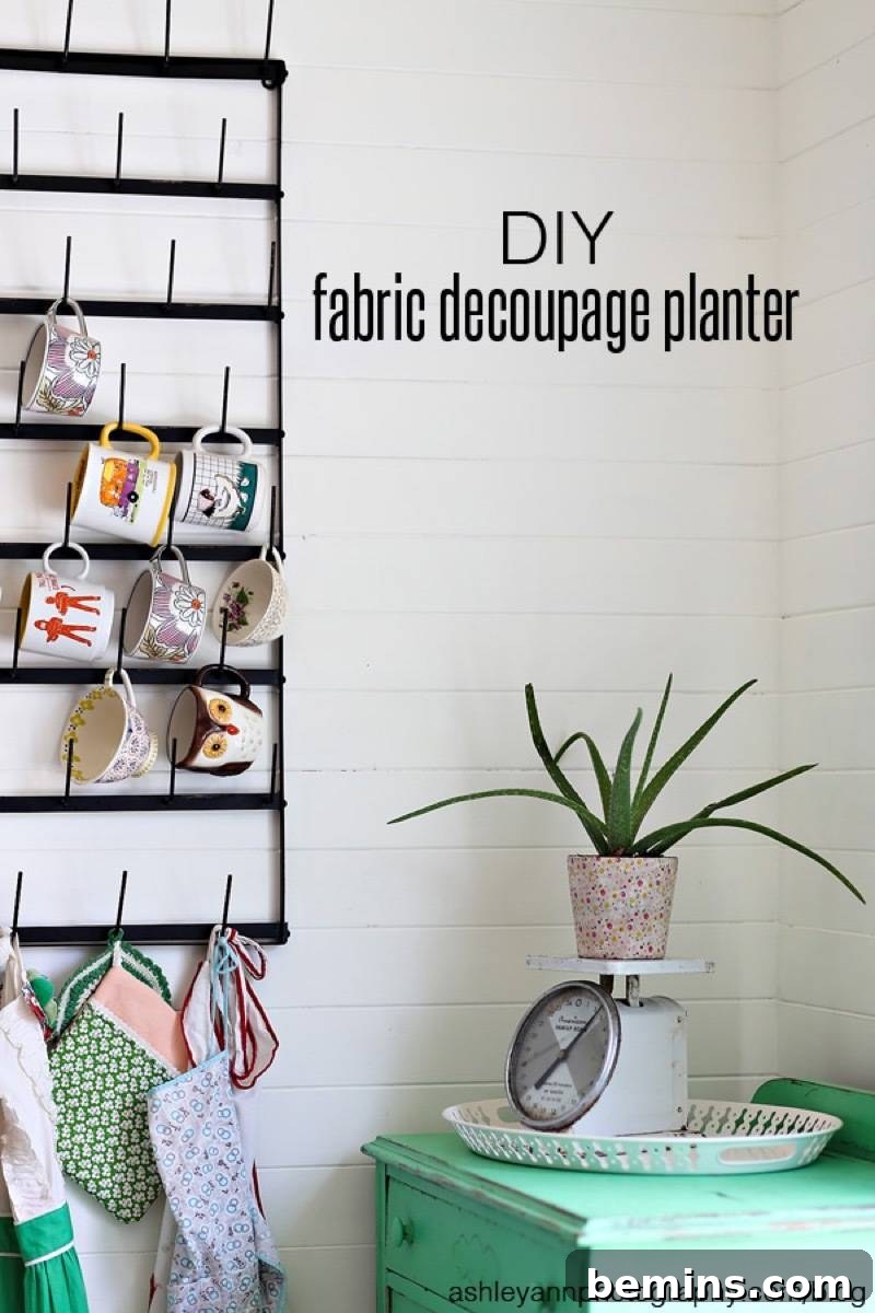 Decoupaged planter