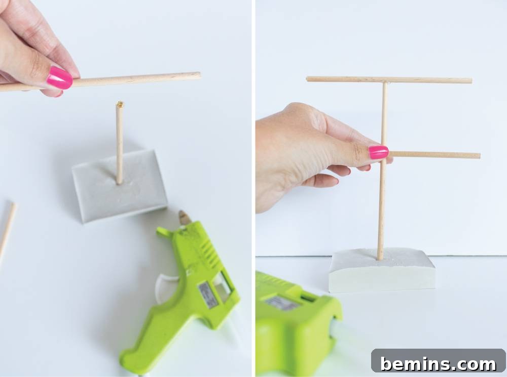 DIY concrete earring tree | Step 4