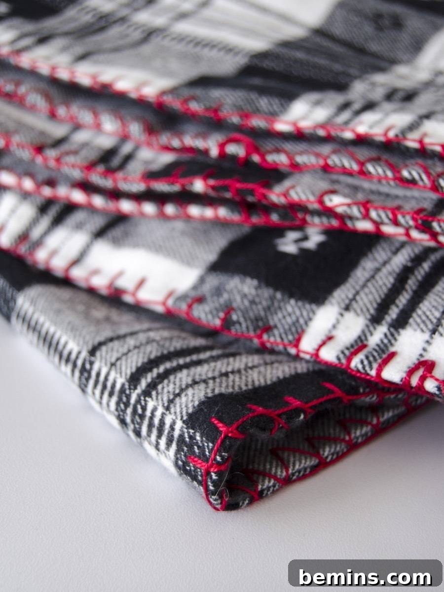 Adding a Blanket Stitch to Flannel