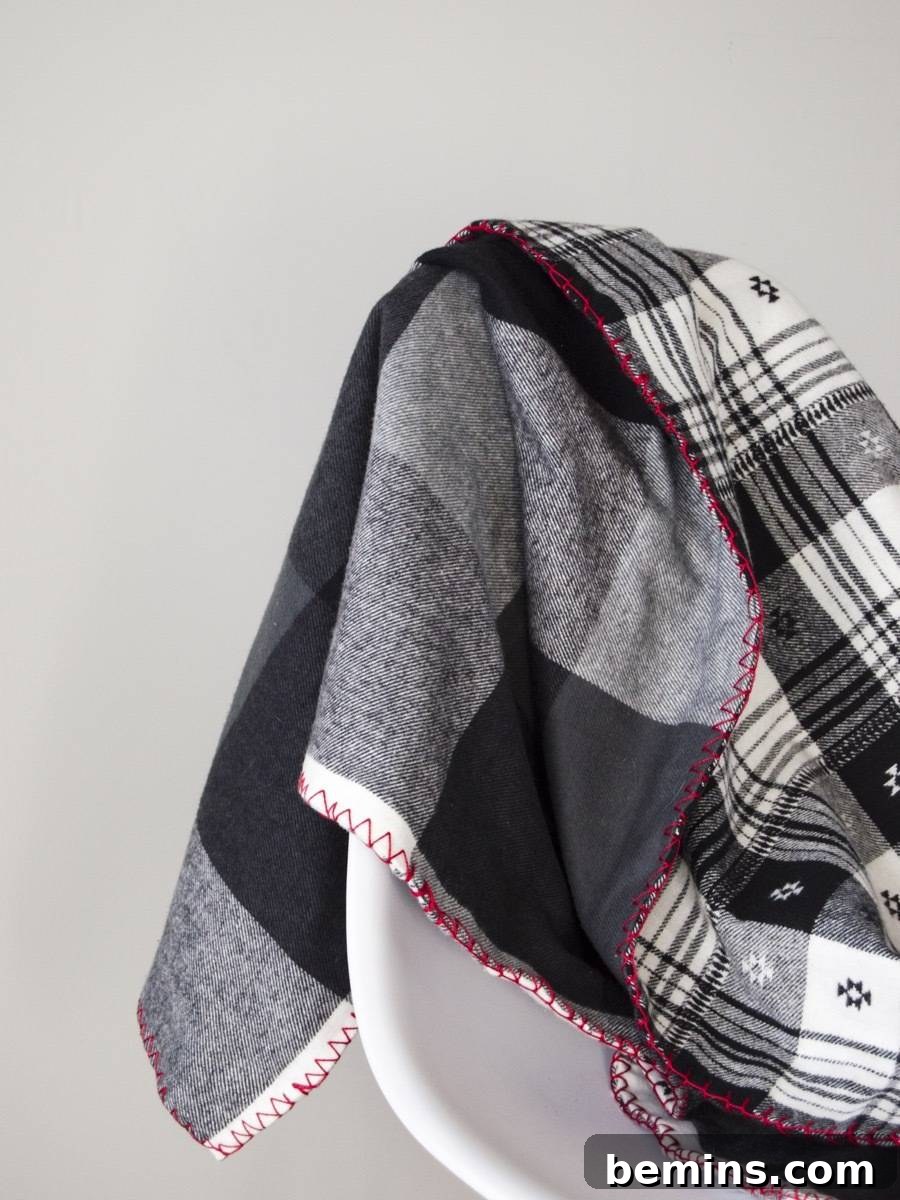 DIY Flannel Throw for Fall