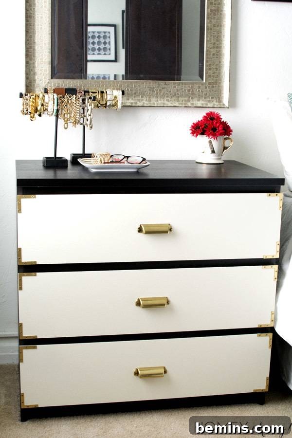 15 Genius IKEA Bedroom Hacks for a Seasonal Home Update 11 White dresser with plants sitting on top