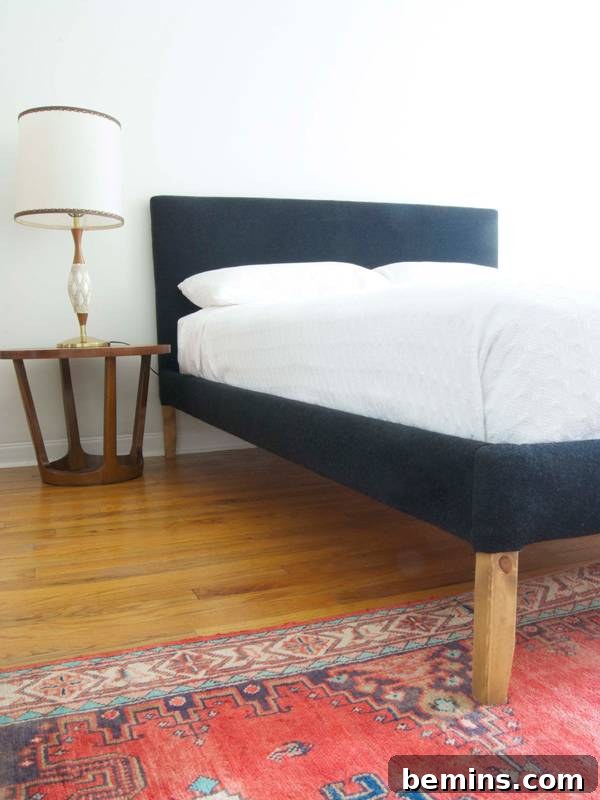 15 Genius IKEA Bedroom Hacks for a Seasonal Home Update 15 A bed, nightstand, lamp and rug.