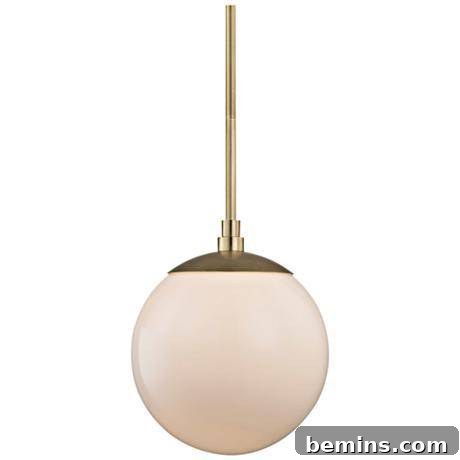 A gold and white round hanging pendant lamp.
