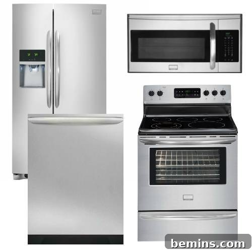 Four different appliances are arranged together.