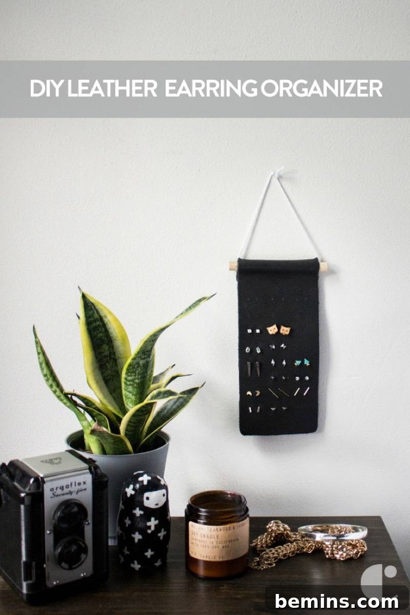 Sleek Stud Earring Display 13 Make this simple hanging earring organizer in an afternoon.