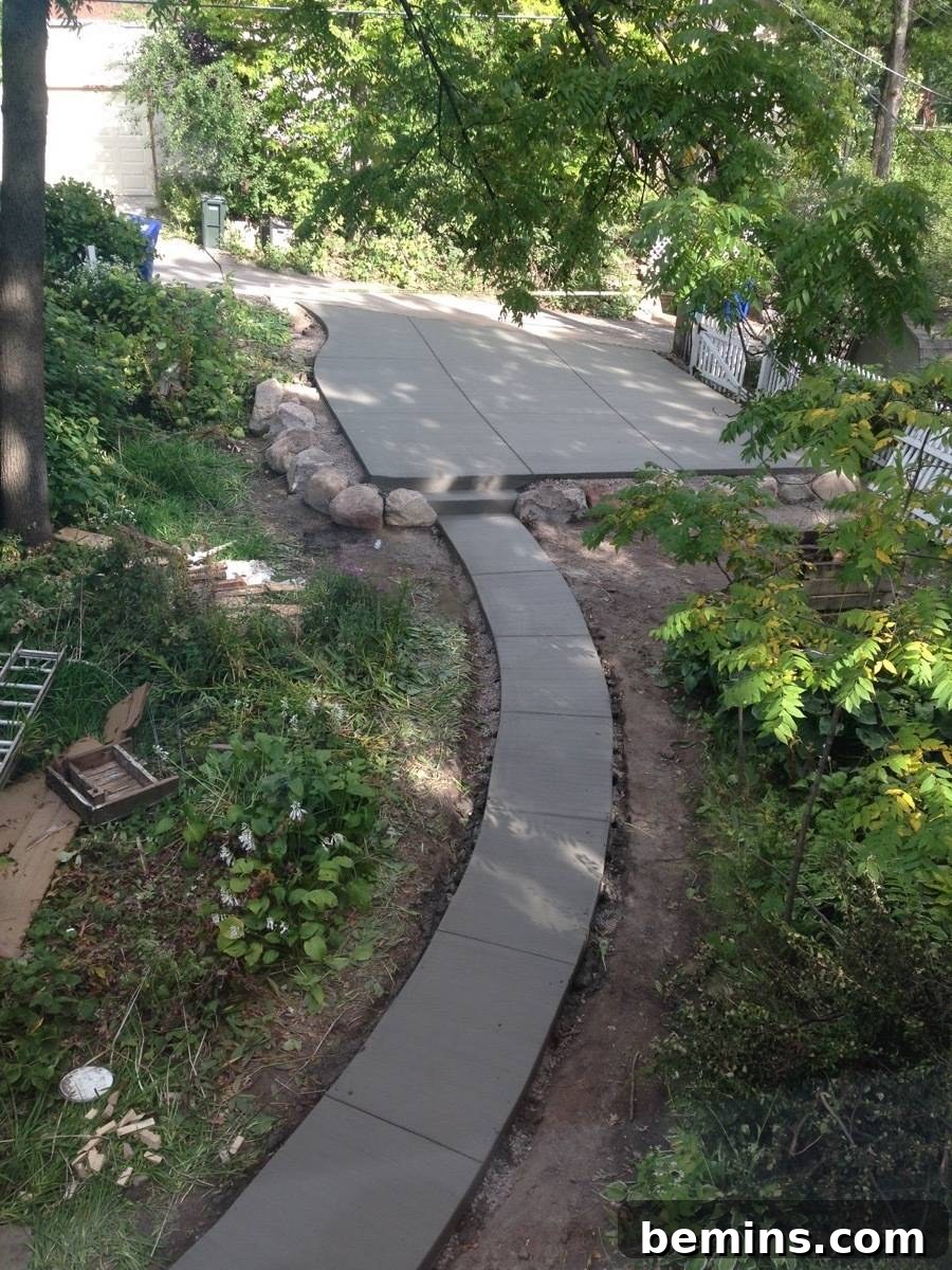 Curbly House new concrete walkway and driveway