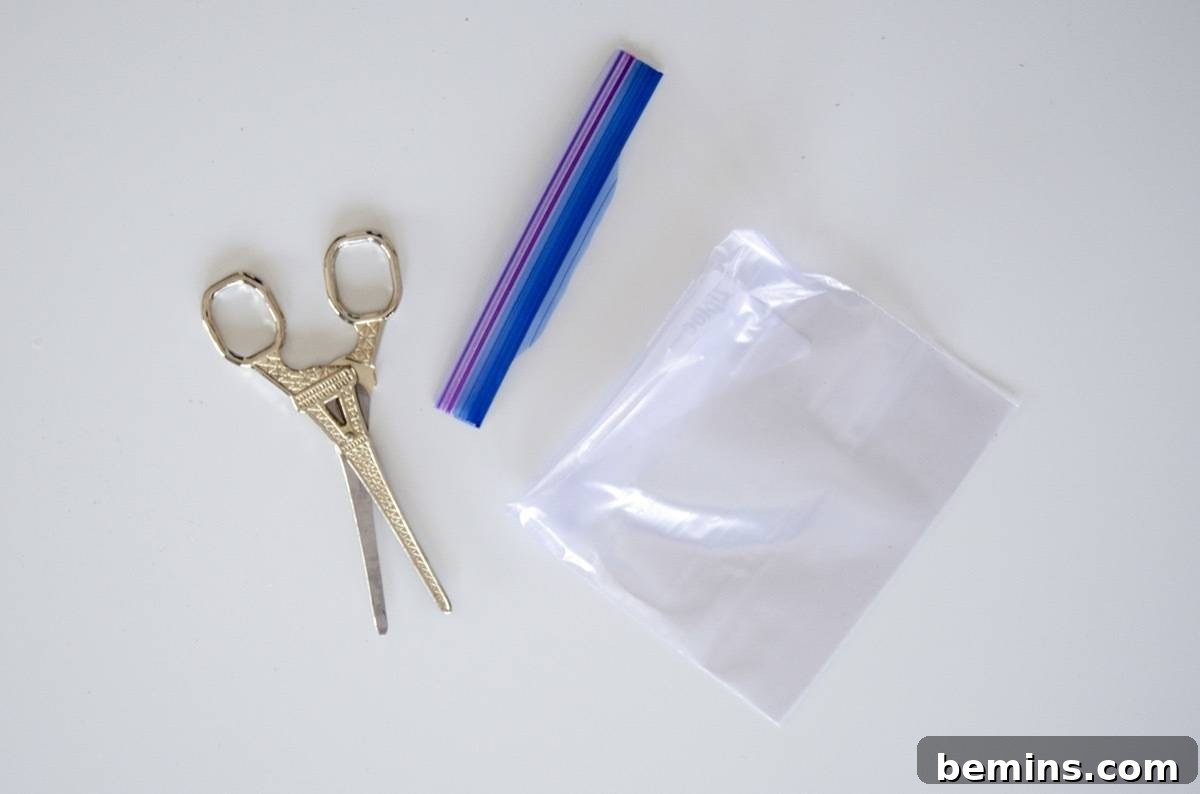 Preparing the plastic bag inserts for plants, including drainage rocks