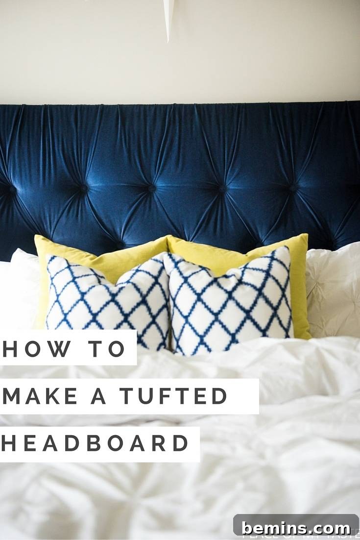 Velvet Tufted Headboard DIY