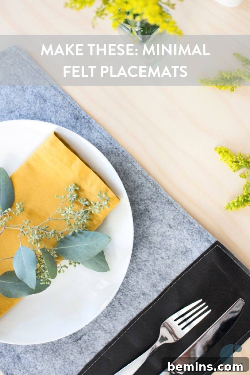 Effortless DIY Felt Placemats for a Minimalist Table 12 How to sew a simple placemat from felt and vinyl