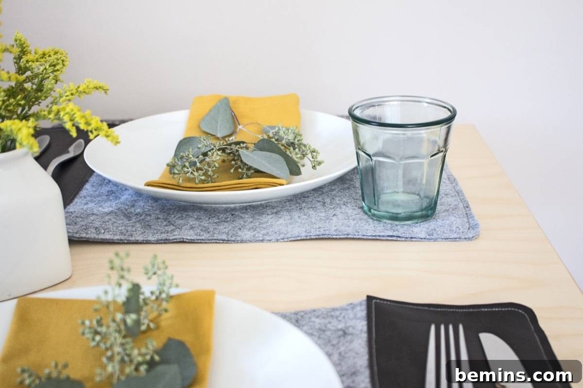 Effortless DIY Felt Placemats for a Minimalist Table 7 Finished DIY Felt Placemats