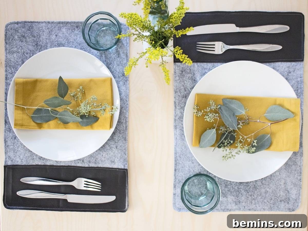 Effortless DIY Felt Placemats for a Minimalist Table 8 How to make a set of simple placemats from felt
