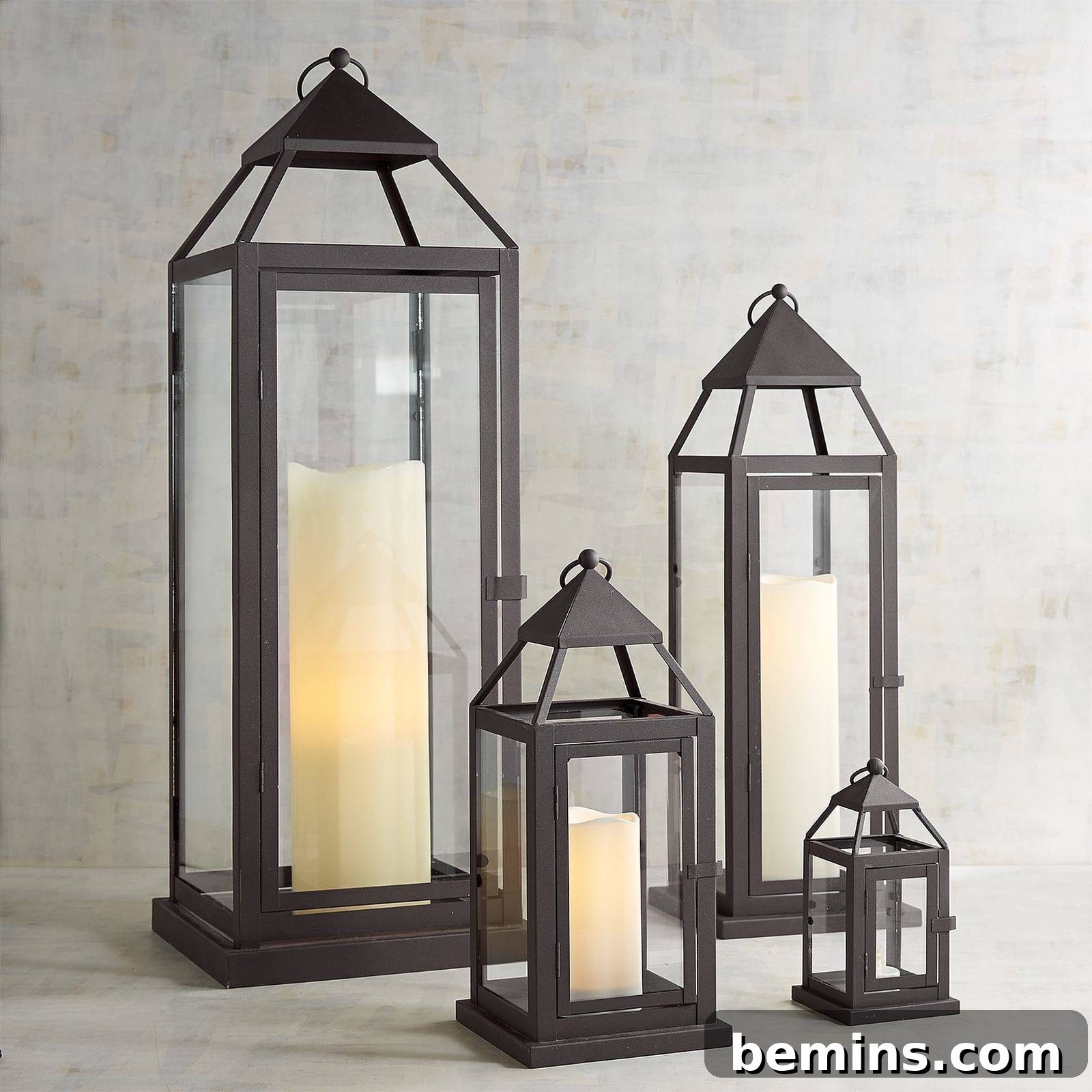 Landen Black Metal Lanterns: Add Dramatic Mood Lighting to Your Patio