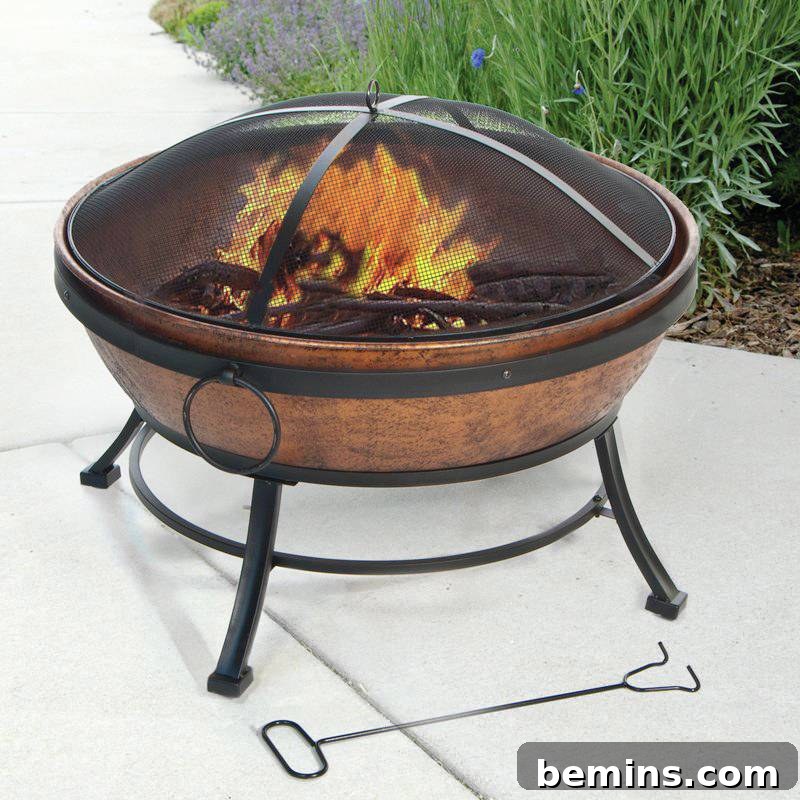 Avondale Steel Wood Burning Fire Pit: Warmth and Marshmallow-Roasting Fun
