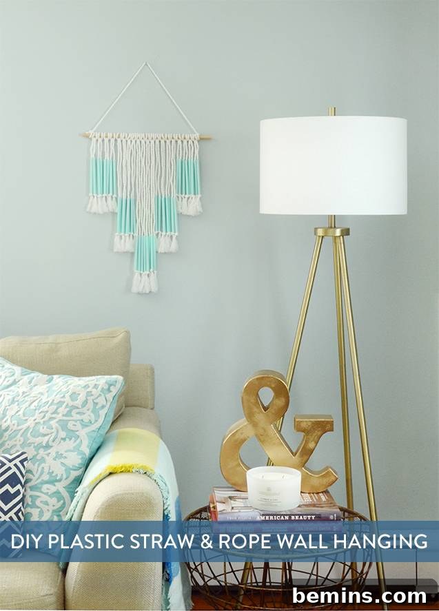 Pinterest Share: DIY Modern Straw and Rope Wall Decor