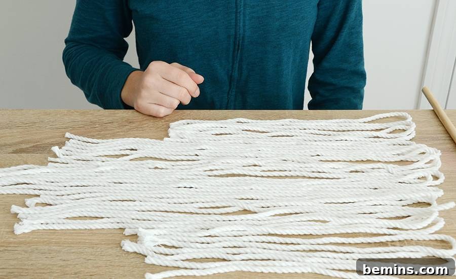 Arranging Rope for the Stair-Step Wall Hanging Design