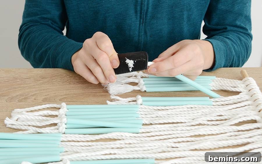 Combing and Trimming Rope Ends for Tassels