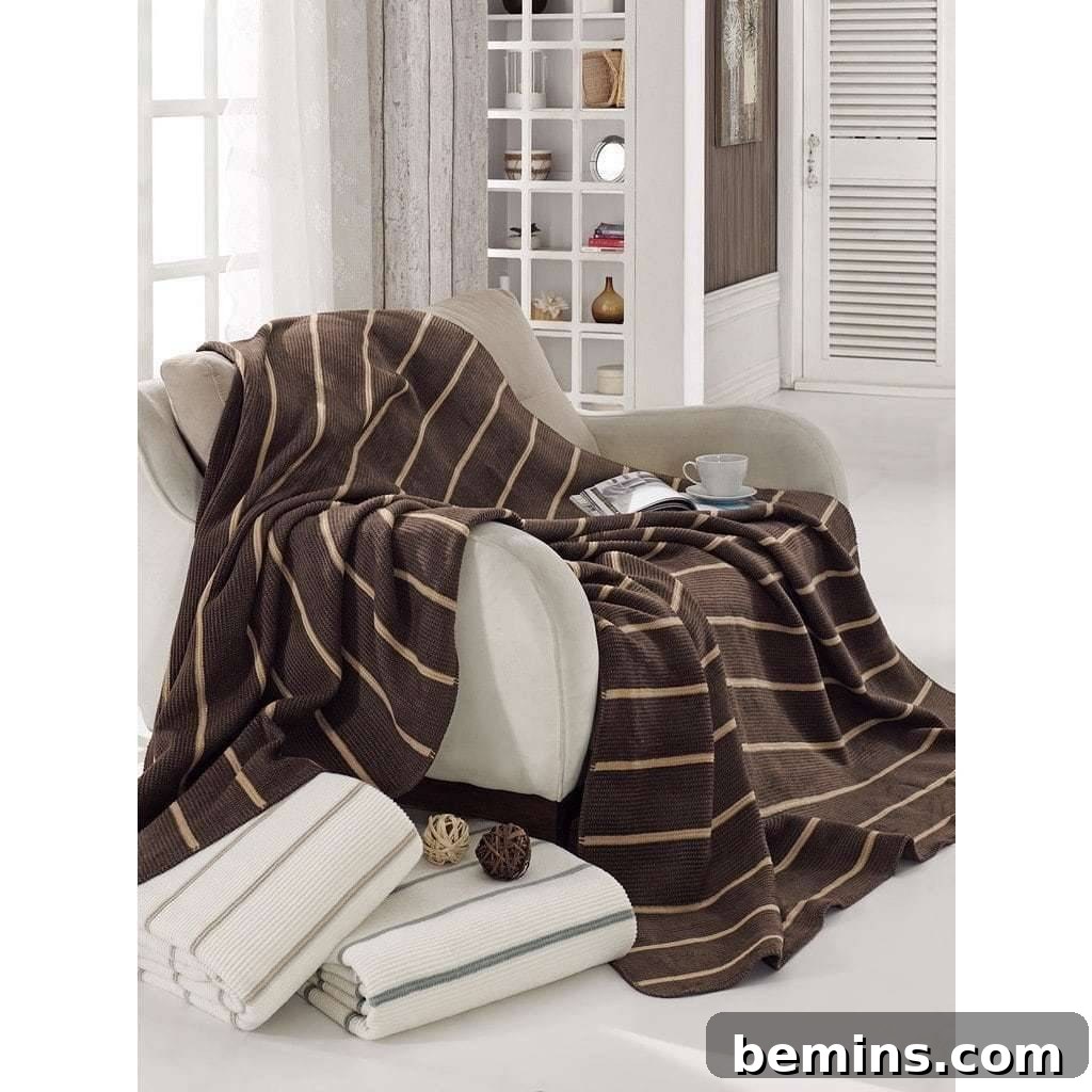 Chill Out in Style: The Ultimate Bedding Guide for Hot Sleepers 10 Ottomanson Striped Cotton Blend Plush Throw Blanket for Subtle Style