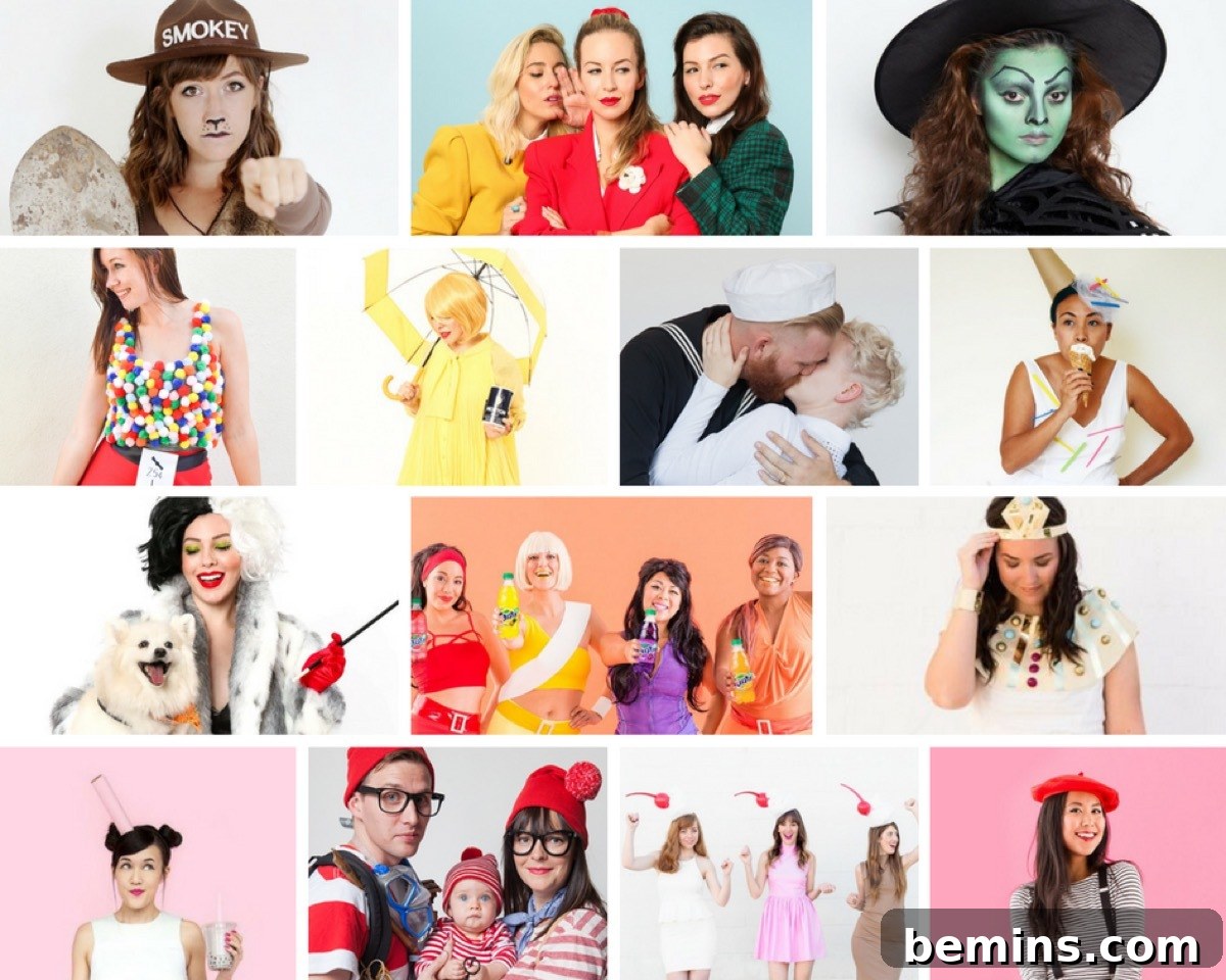 A collection of diverse and creative Halloween costume ideas